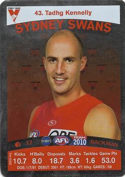 2010 Team Zone AFL Team - Silver #43 Tadhg Kennelly Front